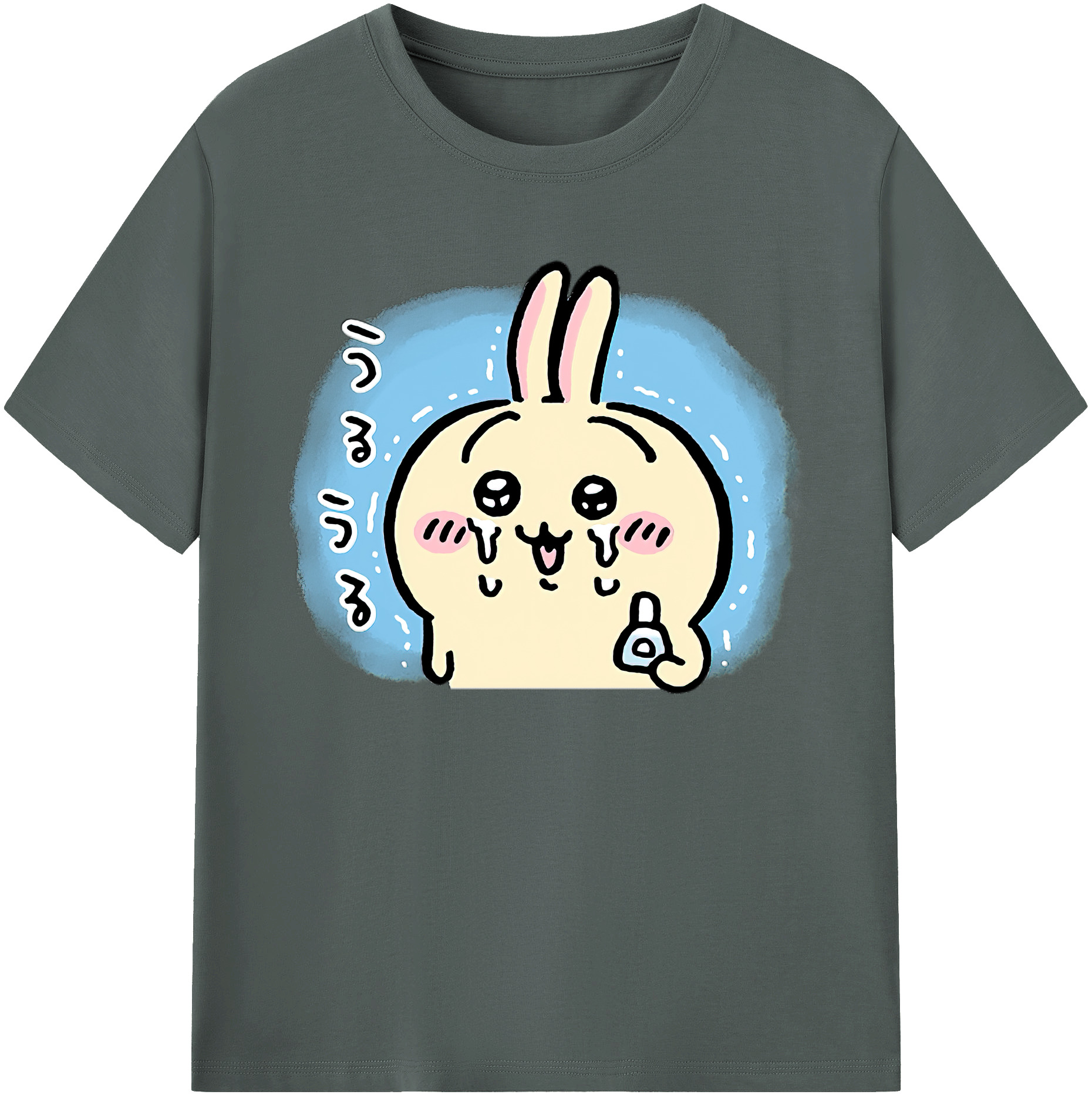 （画像用） ちいかわ うさぎ Chii-kawa usagi 綿100％ メンズ半袖Tシャツ｜肌触りやわらか＆通気性